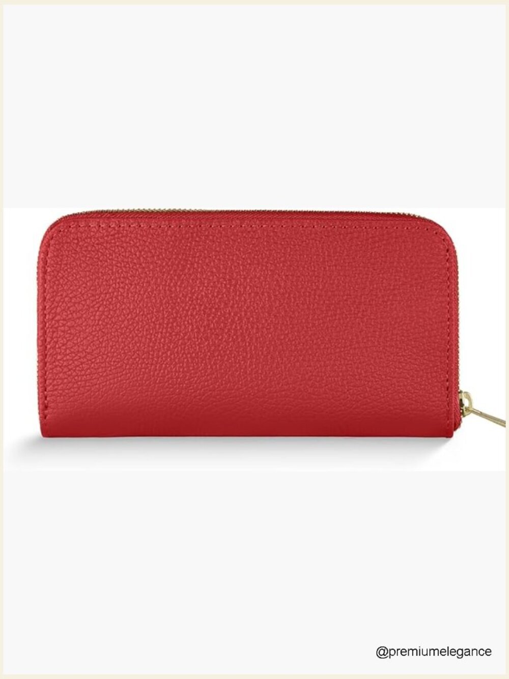 Italian Pebbled Calf Leather Zip Around Wallet Clutch